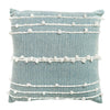 Hand-Woven Blue & White Boho Moroccan Decorative Throw Pillow - 17x17